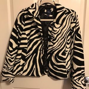 Cropped zebra print jacket